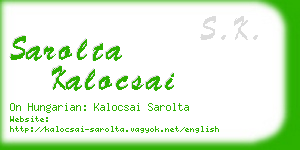 sarolta kalocsai business card
